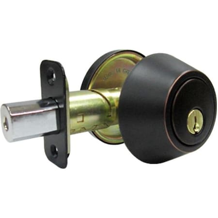 Taiwan Fu Hsing Industrial Taiwan Fu Hsing Industrial 222021 Tru-Guard Single Cylinder Deadbolt; Aged Bronze 222021
